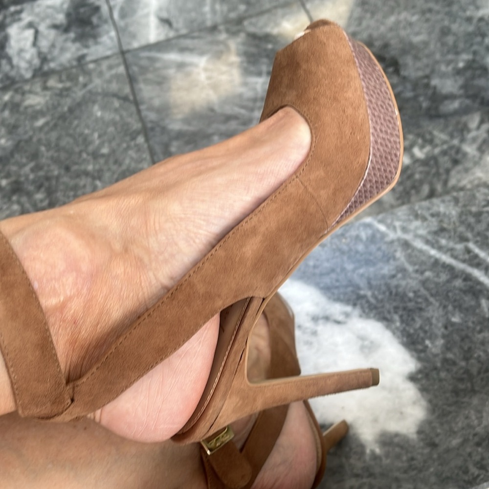 - Marc Fisher Light Brown Suede. Unique style 6.5. They’ve been in storage